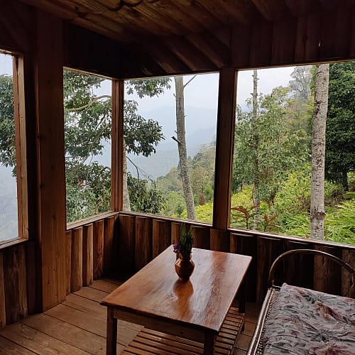 KLK178 Mountain view wooden Kolakham resort with ecstatic forest view