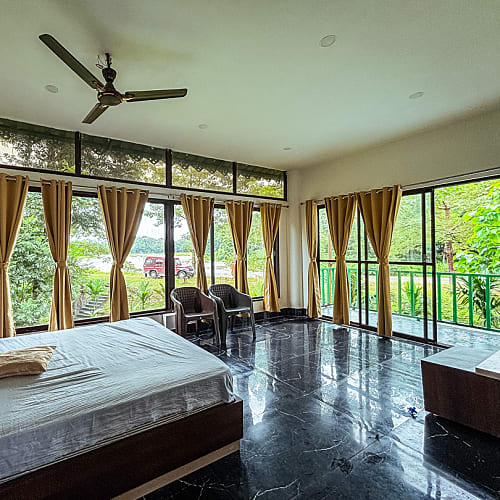 Forest View From Double Bedded Room Window & Balcony