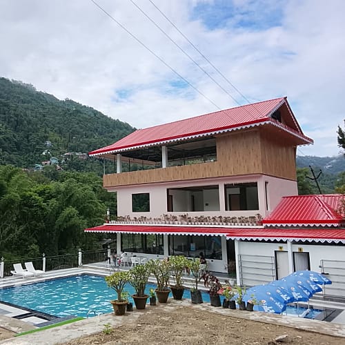 Front View with Pool
