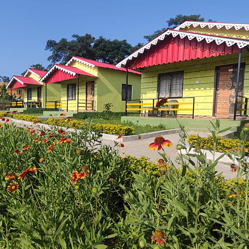 AJD480 Well decorated cottage resorts in Ajodhya Hills
